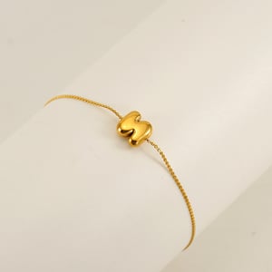 1 pezzo semplice serie giornaliera lettera N in acciaio inossidabile placcato Colore oro  unisex braccialetti a catena h5 